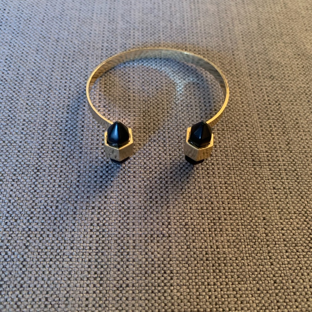 🟢 Gold And Black Cuff Bracelet